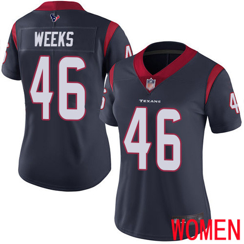 Houston Texans Limited Navy Blue Women Jon Weeks Home Jersey NFL Football #46 Vapor Untouchable